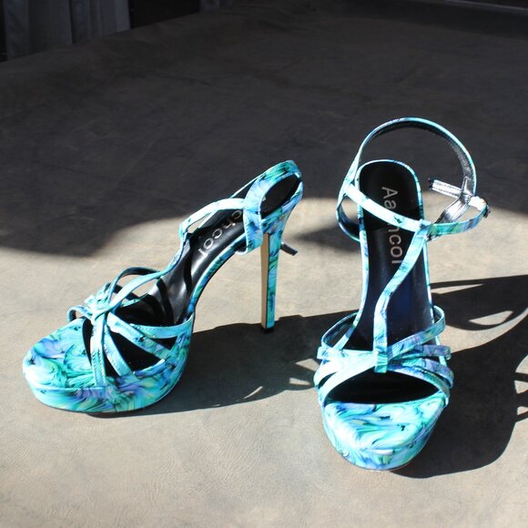 Multi-Colored Stiletto Platform High Heel Sandals Size 11/42.5 - Picture 4 of 14